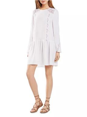 BCBGMaxAzria White Lace Peplum Hem Girls' Dress
